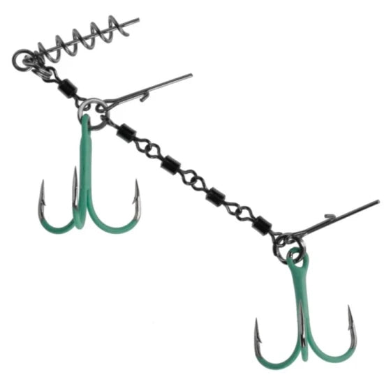 Montura Mikado Stinger Jaws Double Evo Fluo, 25kg, Nr.1/0, 1buc/plic