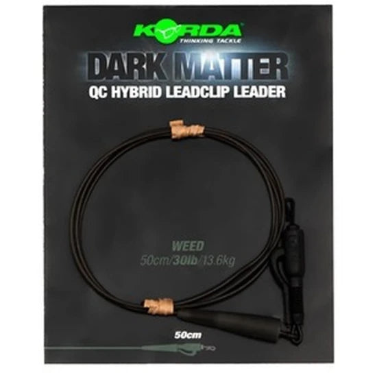 Montura Plumb Pierdut Korda Dark Matter Leader Qc Hybrid Clip, Weed, 30lbs, 1m