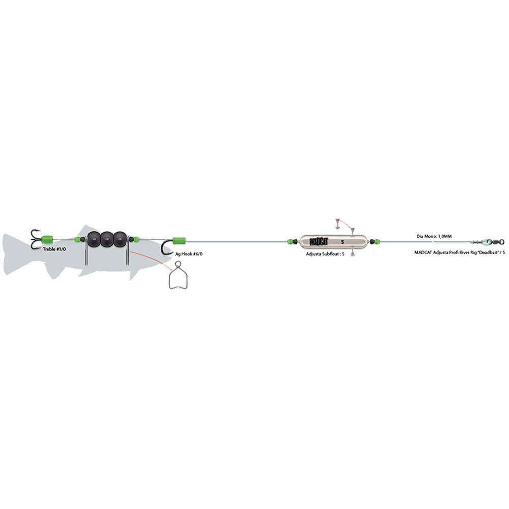 Montura Somn DAM Madcat Adjusta P River DeadBait 1.00mm, 2/0-8/0, 180cm, 40g