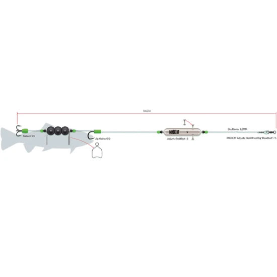 Montura Somn Dam Madcat Adjusta P River Deadbait 1.00mm, 2/0-8/0, 180cm, 40g