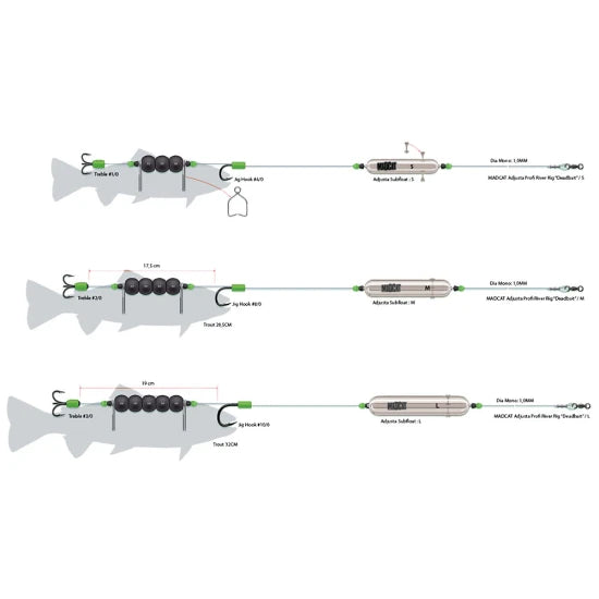 Montura Somn Dam Madcat Adjusta P River Deadbait 1.00mm, 3/0-10/0, 180cm, 60g