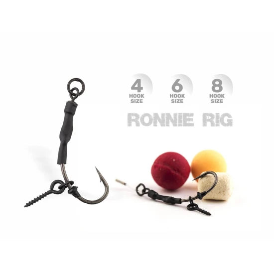 Montura Zfish Ronnie Rig, Carlig Curve Shank, Nr.8, 3buc/pac