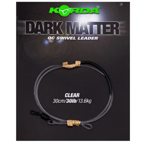 Montura Cu Vartej Rapid Korda Dark Matter Leader Qc Swivel, Clear, 30lbs, 50cm