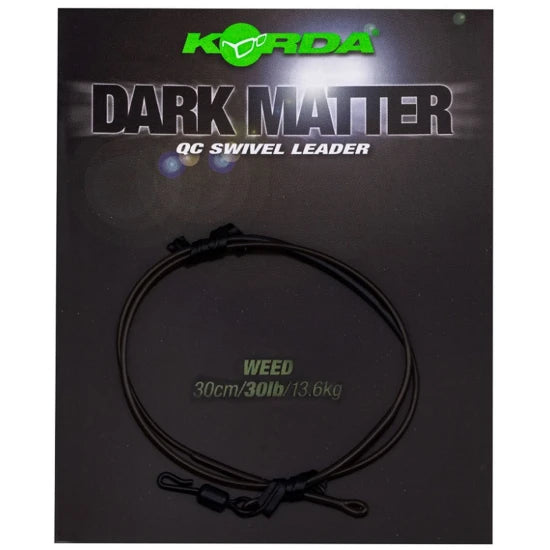 Montura Cu Vartej Rapid Korda Dark Matter Leader Qc Swivel, Weed, 30lbs, 30cm