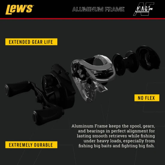 Mulineta Lews Speed Spool Rx Left Hand Baitcast Reel 34mm, 7.5:1, 7+1rul
