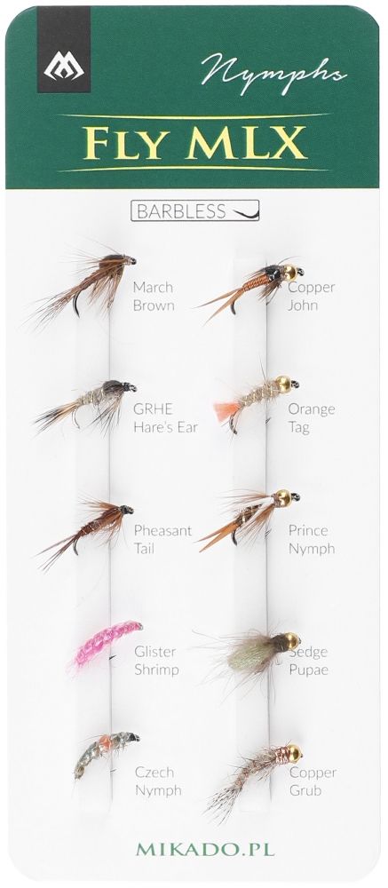 Muste MIKADO Artificial Flies Nymphs Barbless, 8buc/pac