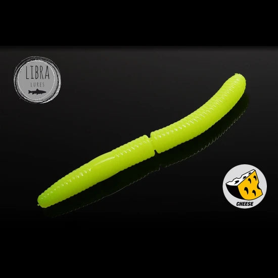 Naluca Libra Dying Worm 6.5cm 006 Cheese Hot Yellow 10buc