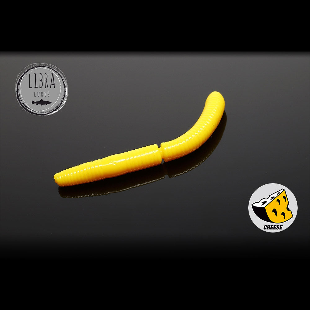 NALUCA LIBRA DYING WORM 6.5cm 007 Cheese Yellow 10buc