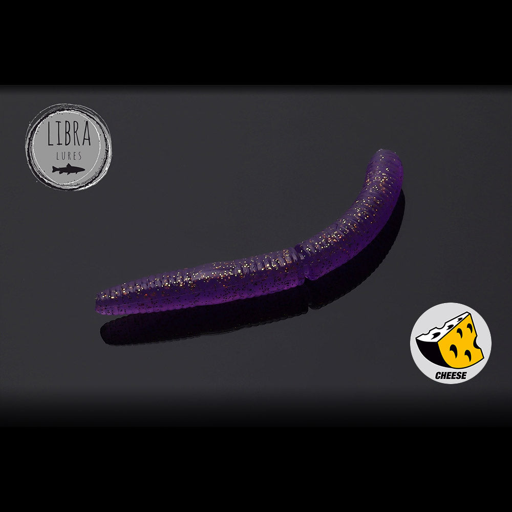 NALUCA LIBRA DYING WORM 6.5cm 020 Cheese Purple 10buc