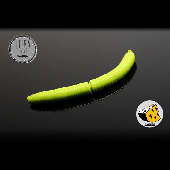 Naluca Libra Dying Worm 6.5cm 027 Cheese Apple Green 10buc