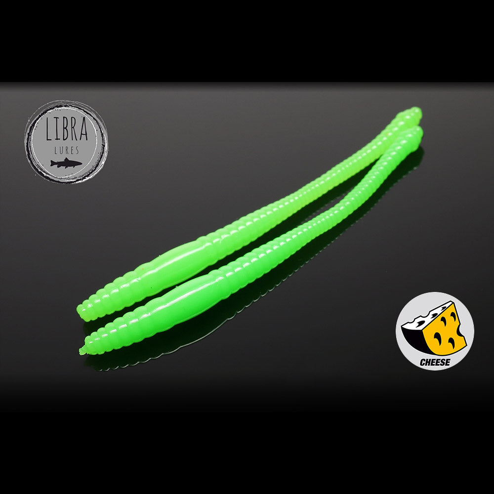 NALUCA LIBRA DYING WORM 70MM 026 Cheese Hot Green 15buc/plic