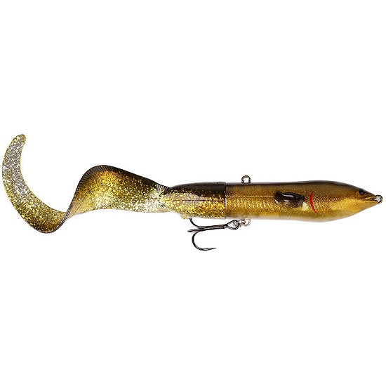 NALUCA SAVAGE GEAR HARD EEL, OLIVE GOLD, 17CM, 1+2BUC/PLIC