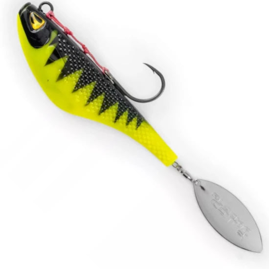 Naluca Black Cat Mad Flash Spin Tail, Shock Perch, 82g, 14cm,1 Buc/pac
