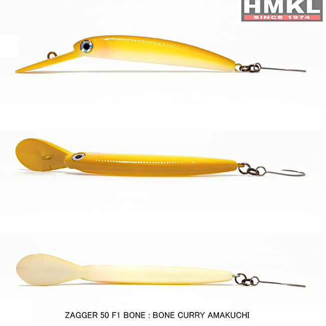 Naluca HMKL ZAGGER 50 F1 BONE - 1.5g 5cm Bone Curry Amakuchi