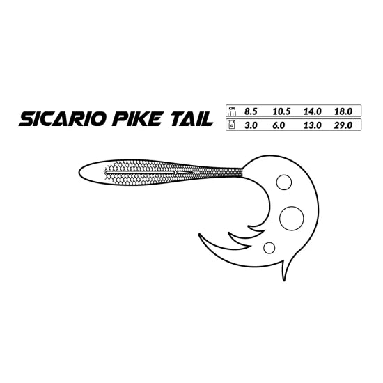 Naluca Sicario Pike Tail 8.5cm/pike - 4buc