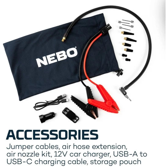 Nebo Assist Air Jump Starter 15ah, 24.2x11.8x4.9cm