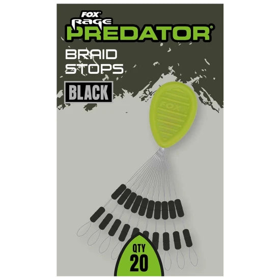Opritoare Fox Rage Predator Braid Stops - Black, 20buc/pac