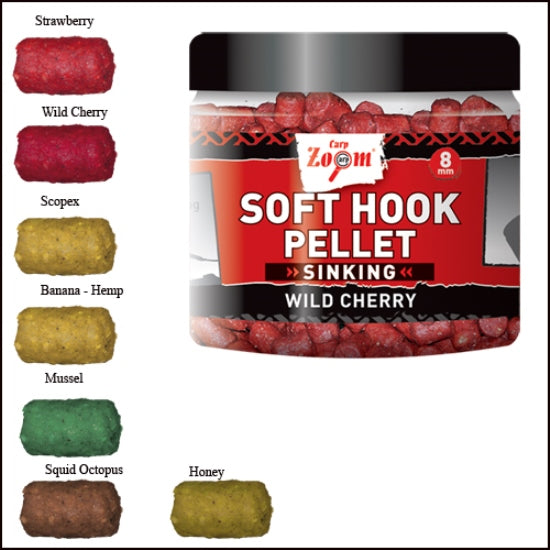 PELETE CARP ZOOM SOFT HOOK SINKING 8MM SCOPEX