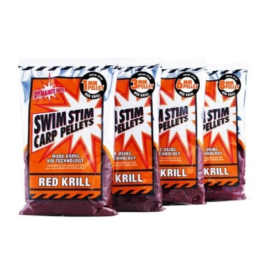 Pelete Dynamite Baits Swim Stim Red Krill Carp 3mm