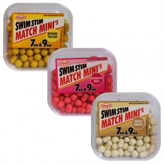 PELETE PENTRU CARLIG DYNAMITE BAITS SWIM STIM MATCH MINIS 7MM AND 9MM WHITE AMINO
