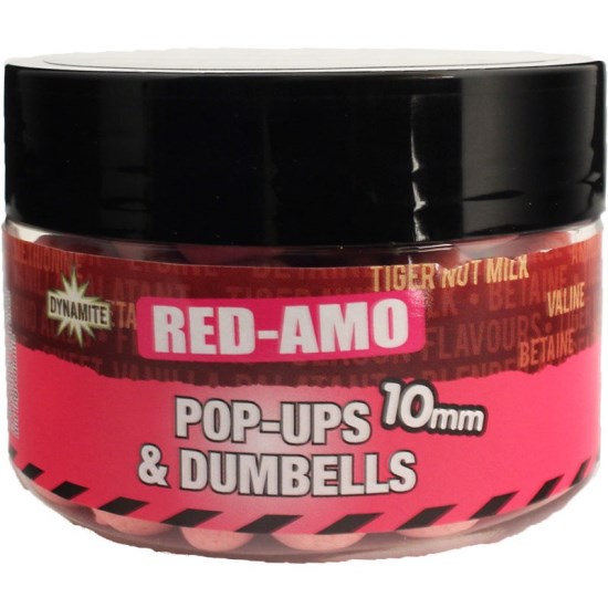 POP-UP AND DUMBELLS DYNAMITE BAITS FLUORO PINK RED AMO 10MM