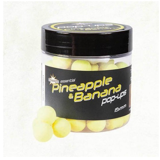 POP UP DYNAMITE BAITS FLUORO ESSENTIAL Pineapple &amp; Banana 15MM 80G