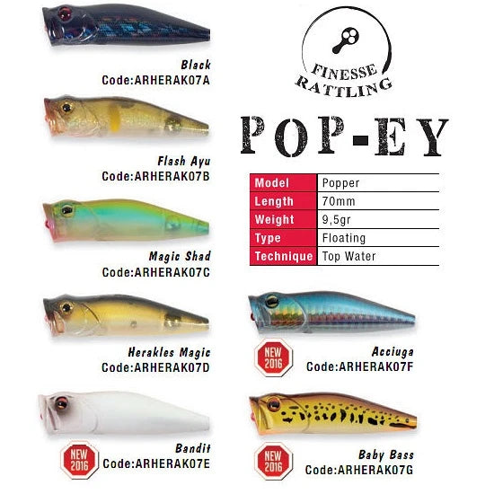 Popper Colmic Herakles Pop-ey 7cm 9.5gr Acciuga