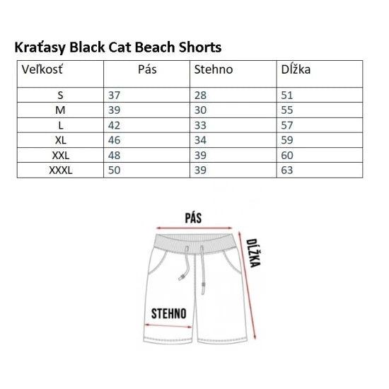 Pantaloni Black Cat Swim Shorts, Grey-black, Marimea Xl