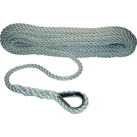 Parama Pentru Ancora Din Poliester Allroundmarin, Rasucita, 30m, 12mm, Cu Ochet Inox