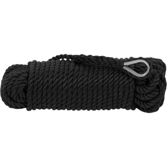 Parama Pentru Ancora Din Polipropilena Allroundmarin, Neagra, 30m, Cu Ochet Inox