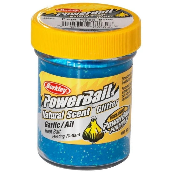 Pasta Berkley Powerbait Natural Glitter Trout Dough, Garlic, Blue Glitter, 50g