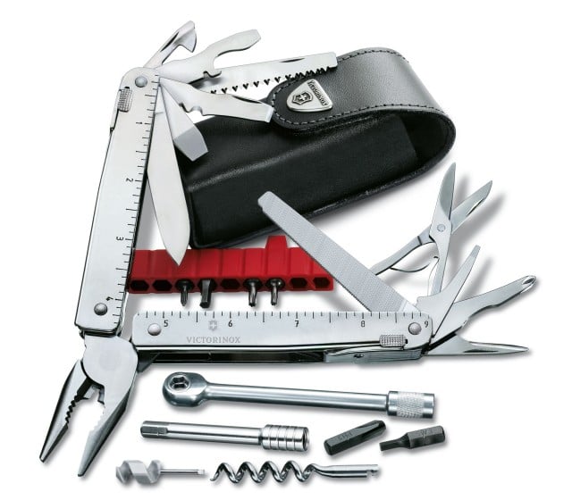 Patent Multifunctional Victorinox SwissTool X cu Clichet, Teaca piele - 3.0339.L