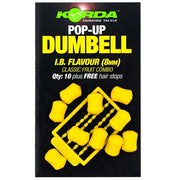 Pelete Artificiale Korda Pop Up Dumbell, Ib, Yellow, 12mm, 8buc/pac