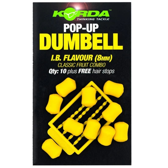 Pelete Artificiale Korda Pop Up Dumbell, Ib, Yellow, 8mm, 10buc/pac