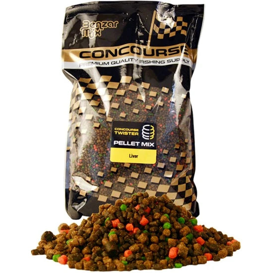 Pelete Benzar Mix Concourse Twister Pellet Mix, Liver, 800g