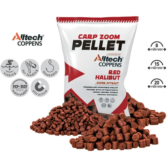 Pelete Carp Zoom Red Halibut Red Pellets 15mm, 800g