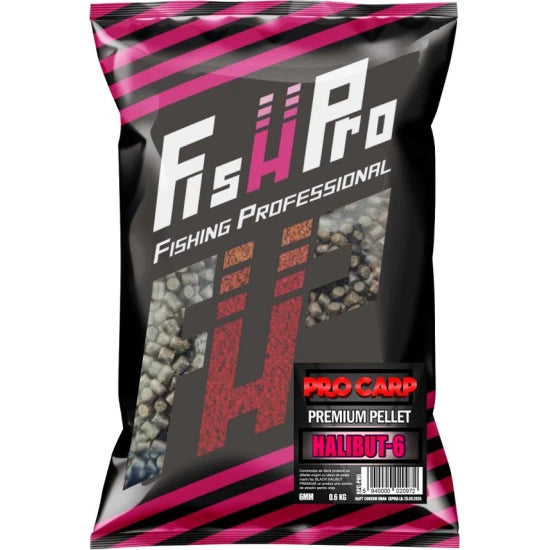 Pelete Fish Pro Carp, 6mm, Premium Halibut, 800g