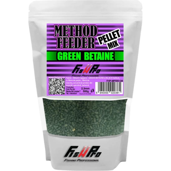 Pelete Fish Pro Method Feeder 2mm, Green Betain, 500g