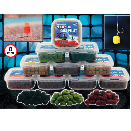 Pelete Gaurite Haldorado Top 10 Carp Pellet 8mm 70g Crap Rosu