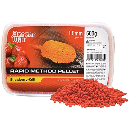 Pelete Method Benzar Mix Rapid Pellet, Capsuna Krill, 1.5mm, 600g