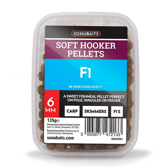 Pelete Sonubaits Soft Hooker Pellets 6mm F1 Green