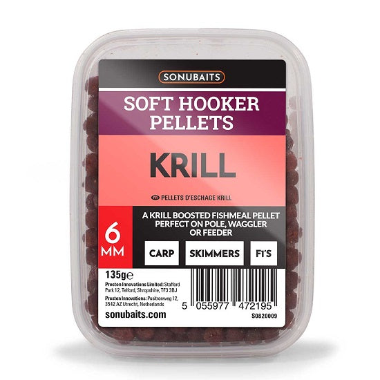 Pelete Sonubaits Soft Hooker Pellets 6mm Krill