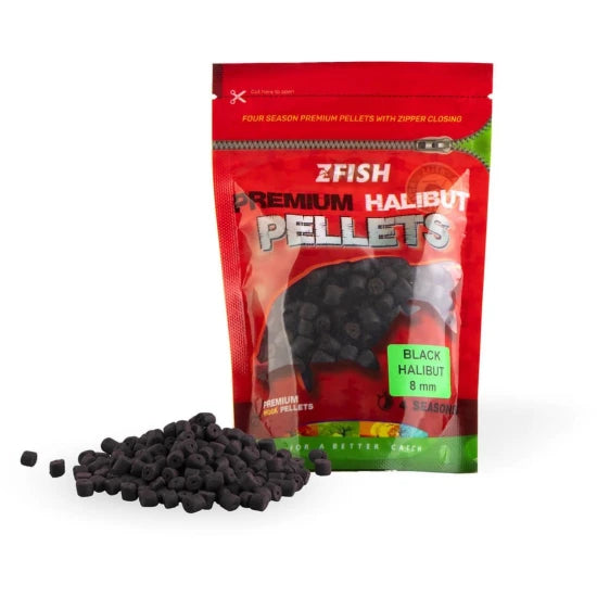 Pelete Zfish Premium Halibut Hook Pellets, Black Halibut, 8mm,  200g