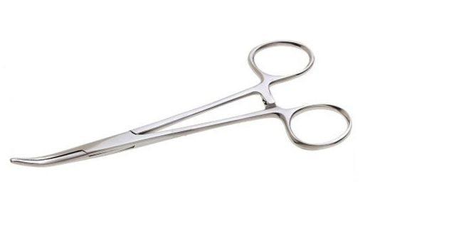 Pensa Curbata Foarfeca ZFISH Pean Curved Forceps, 15cm, Argintie