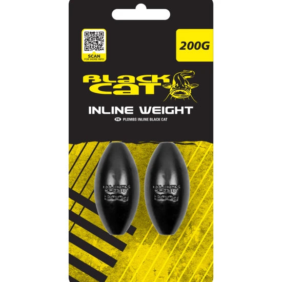 Plumb Somn Black Cat Inline Weights, 200g, 2buc/pac