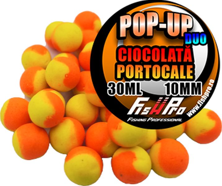 Pop-Up FISH PRO Duo, Orange Yellow, Cioco Porto, 10mm, 35buc