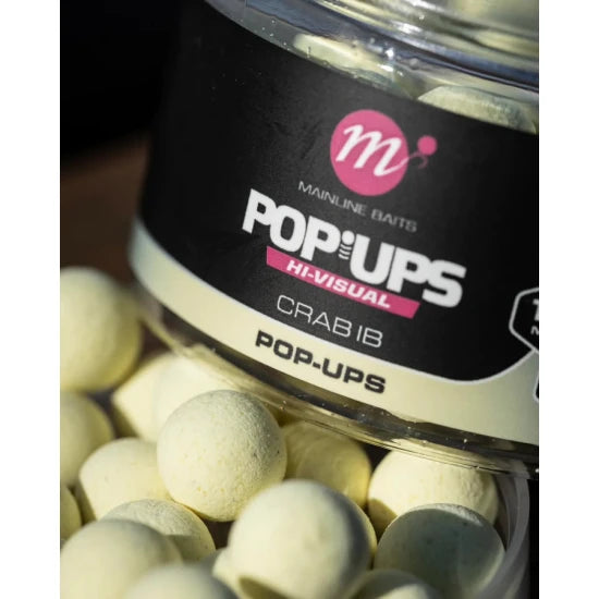 Pop Up Mainline Hi-visual Baits, Fluo Yellow, Crab Ib, 12mm, 250ml