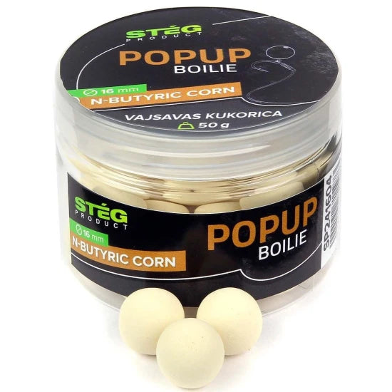 Pop Up Steg Boilie, N-butyric Corn, 16mm, 50g