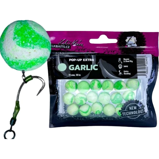 Pop-up Lk Baits Extra Usturoi, Alb-verde, 14mm, 18buc/pac