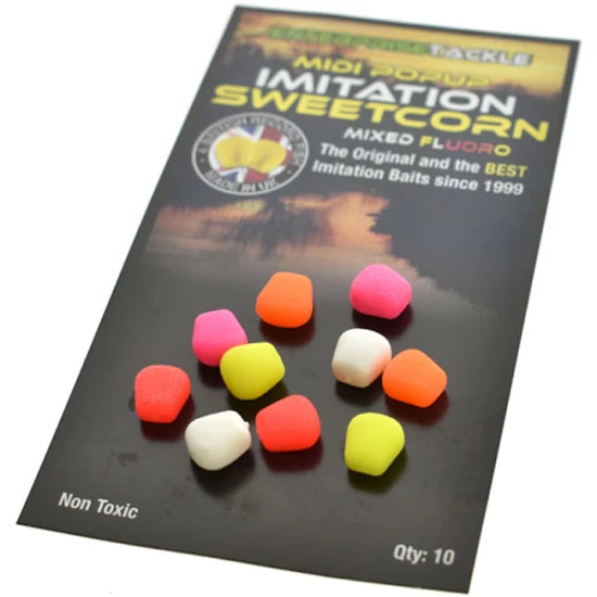 Porumb Artificial Flotant Enterprise Tackle Midi Pop-up Sweetcorn, Fluoro Mixed Colours, 10 Buc/plic